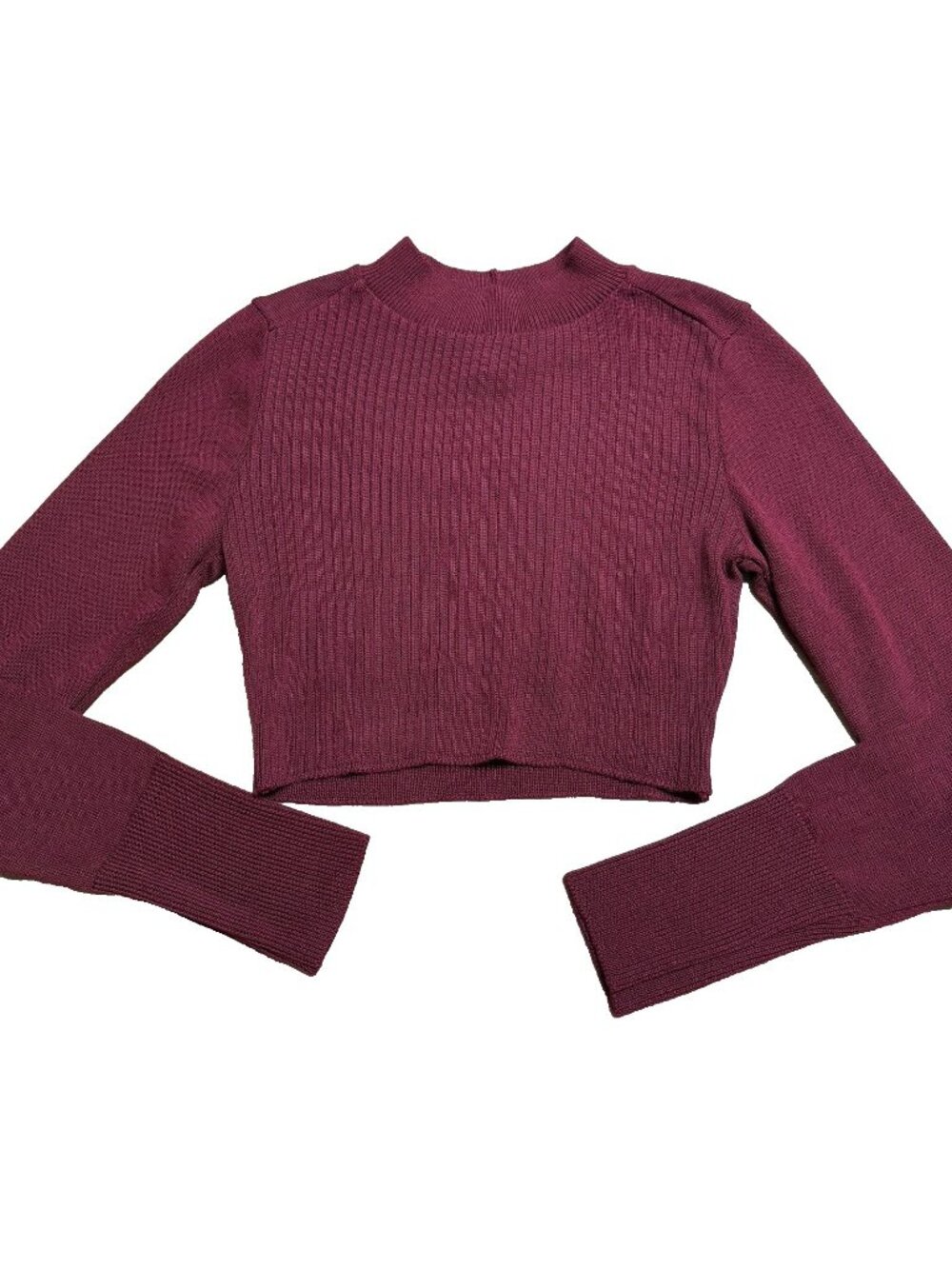 Forever 21 Top Women's Size S Red, Ribbed Crop Top Long Sleeve